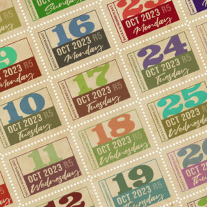ラベル朝凪日付シート 2023年10月版