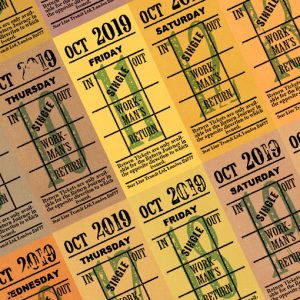 Ticket style date-sheet, October 2019