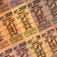 Ticket style date-sheet, October 2020