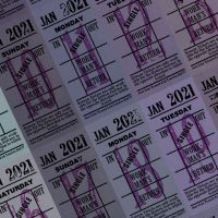 Ticket style date-sheet, January 2021