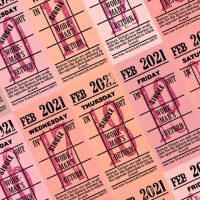 Ticket style date-sheet, February 2021
