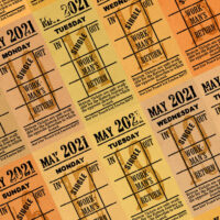 Ticket style date-sheet, May 2021