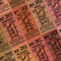 Ticket style date-sheet, November 2021