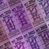 Ticket style date-sheet, October 2022