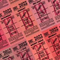 Ticket style date-sheet, December 2022