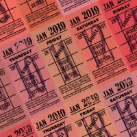 Ticket style date-sheet, January 2019