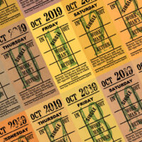 Ticket style date-sheet, October 2019