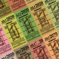 Ticket style date-sheet, July 2020